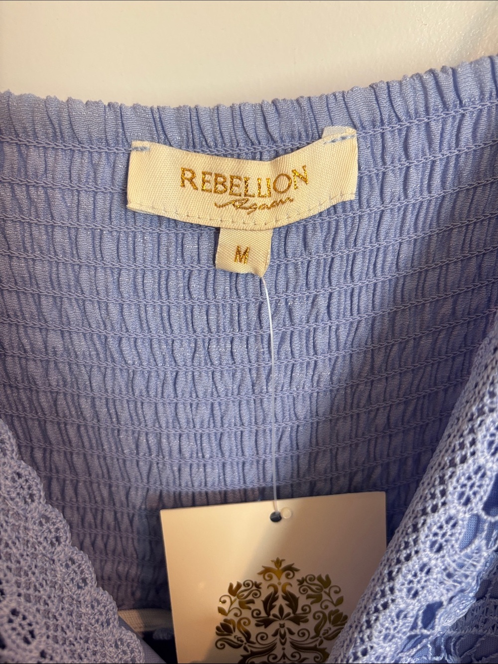 Rebellion Light Blue Lace Tiered Maxi Dress - Picture 2 of 4
